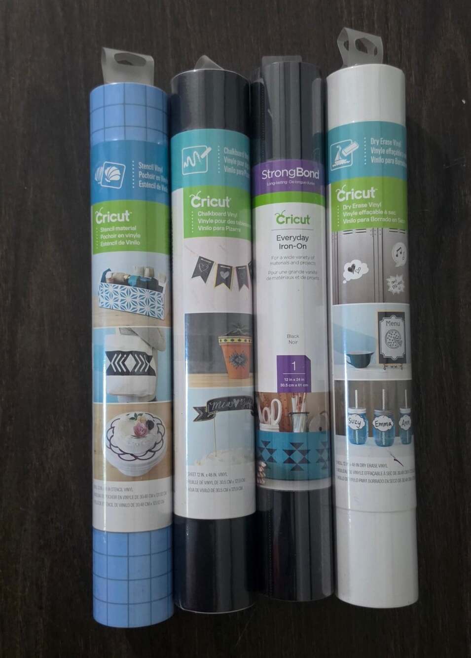 Cricut Vinyl Roll Bundle Set of 4 Assorted Craft Material